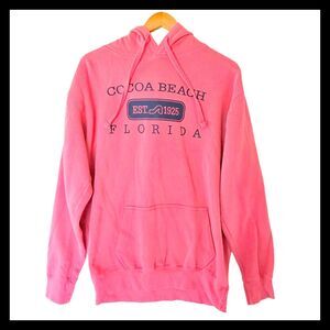 Trading co Beach Outfitters Coral Hooded Sweatshirt Cocoa Beach Florida M Medium